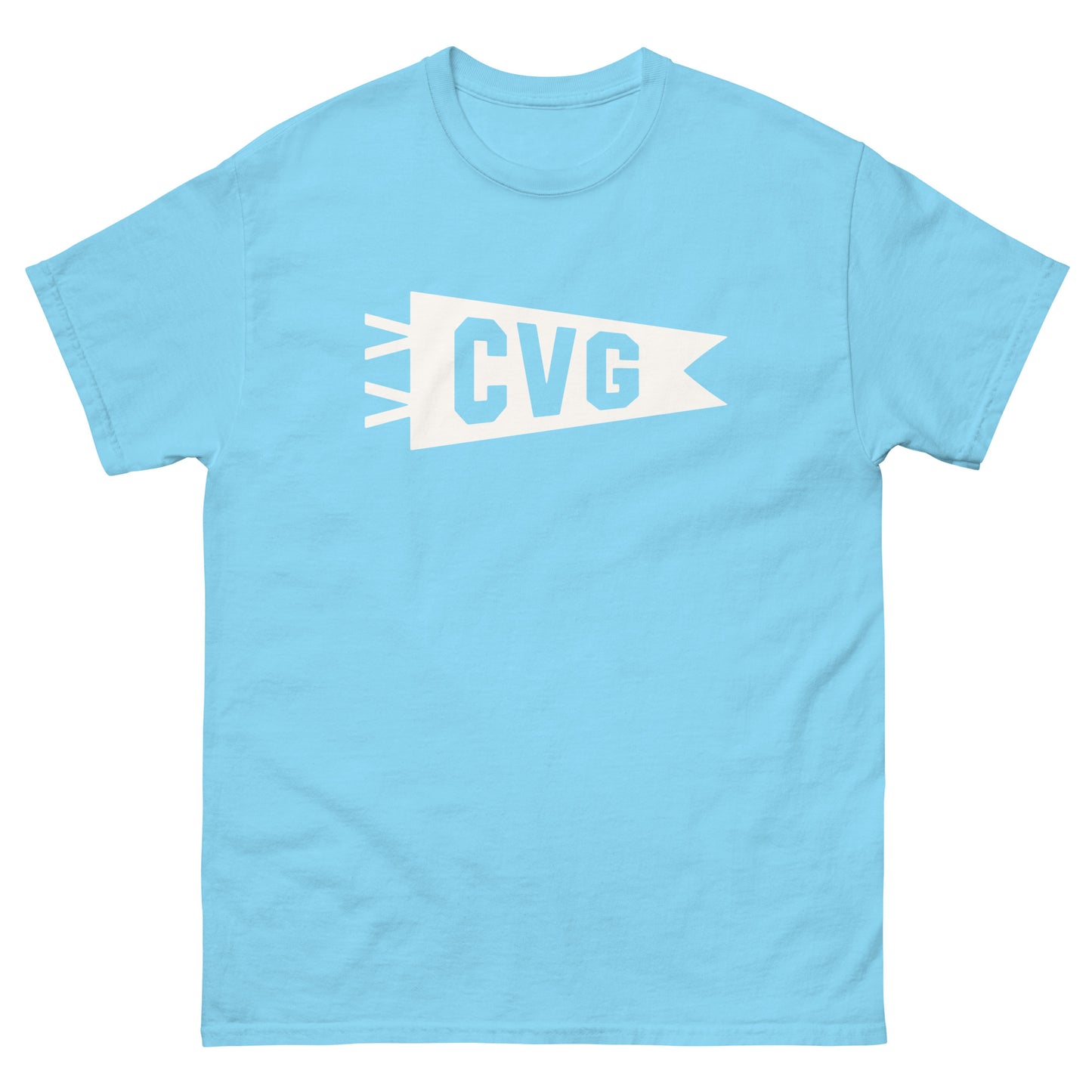Airport Code Men's T-Shirt - White Graphic • CVG Cincinnati • YHM Designs - Image 02
