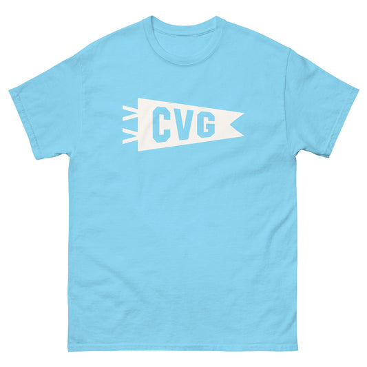 Airport Code Men's T-Shirt - White Graphic • CVG Cincinnati • YHM Designs - Image 02