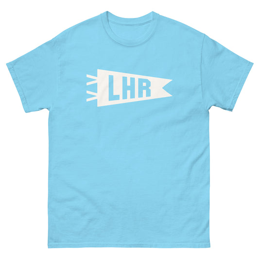 LHR London Men's T-Shirt • Banner Design in White • YHM Designs - Image 02