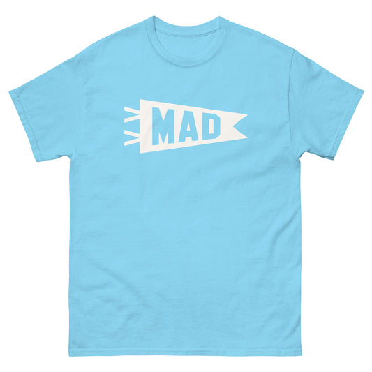 MAD Madrid Men's T-Shirt • Banner Design in White • YHM Designs - Image 02
