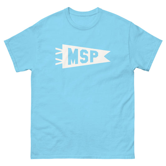 MSP Minneapolis Men's T-Shirt • Banner Design in White • YHM Designs - Image 02
