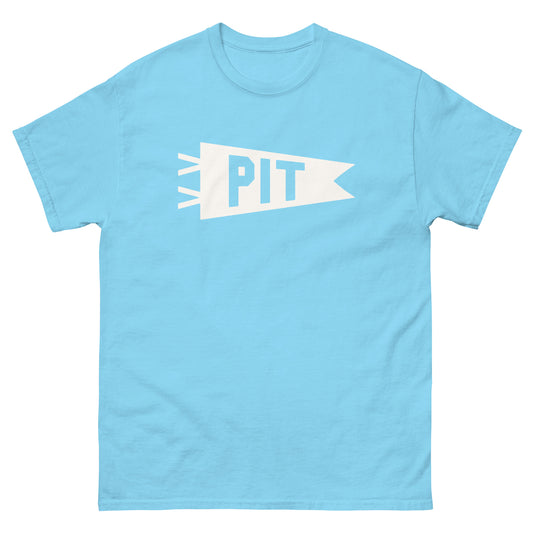 Airport Code Men's T-Shirt - White Graphic • PIT Pittsburgh • YHM Designs - Image 02