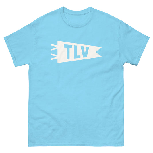 TLV Tel Aviv Men's T-Shirt • Banner Design in White • YHM Designs - Image 02