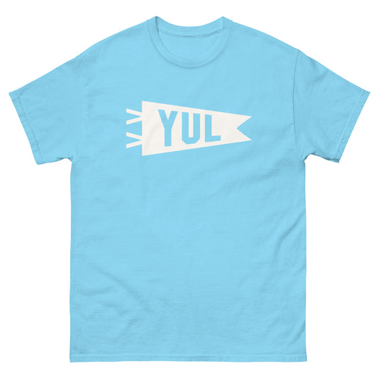YUL Montreal Men's T-Shirt • Banner Design in White • YHM Designs - Image 02
