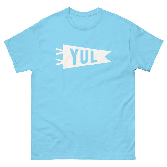 Airport Code Men's T-Shirt - White Graphic • YUL Montreal • YHM Designs - Image 02