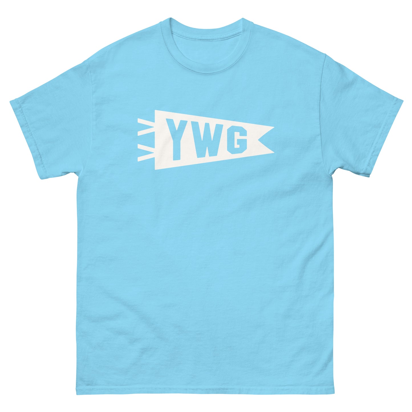 Airport Code Men's T-Shirt - White Graphic • YWG Winnipeg Souvenir • YHM Designs - Image 02