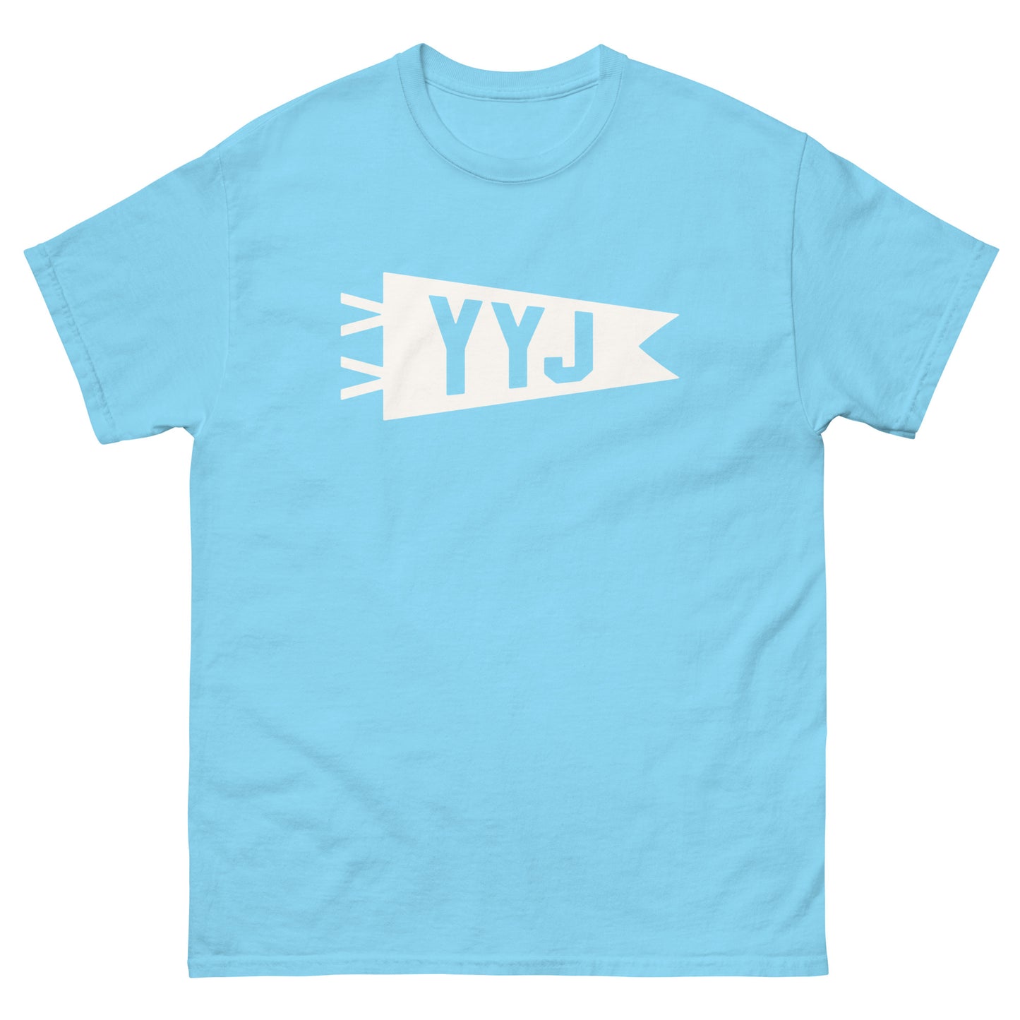 Airport Code Men's T-Shirt - White Graphic • YYJ Victoria Souvenir • YHM Designs - Image 02