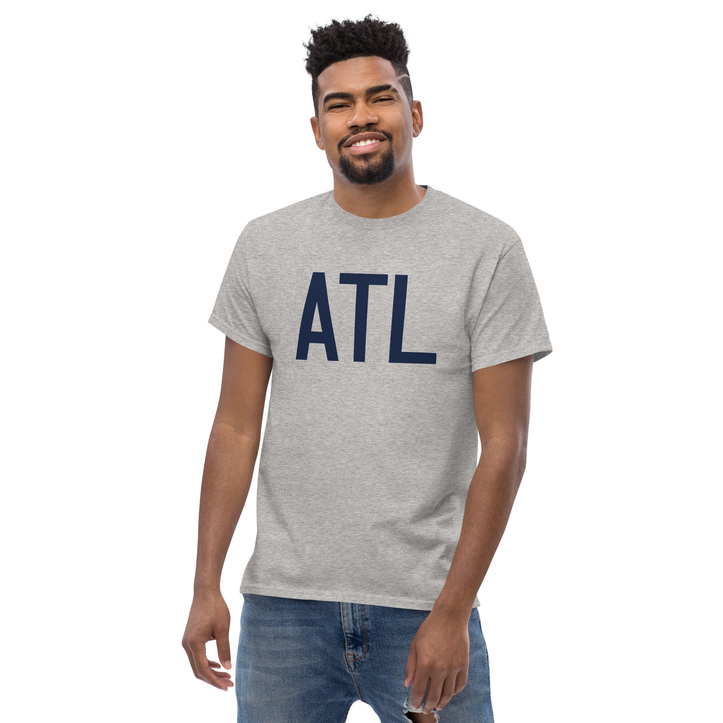 Aviation-Theme Men's T-Shirt - Navy Blue Graphic • ATL Atlanta • YHM Designs - Image 06