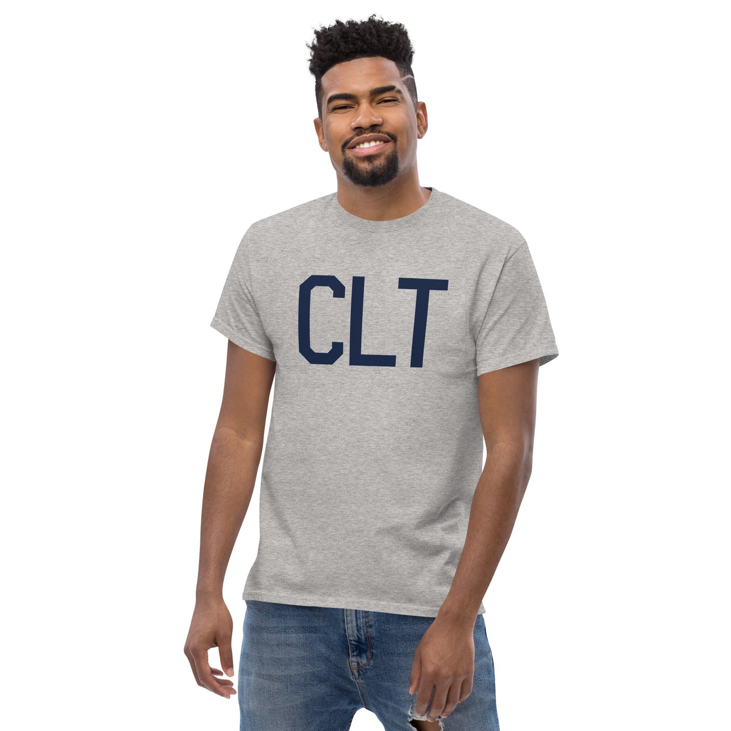 Aviation-Theme Men's T-Shirt - Navy Blue Graphic • CLT Charlotte • YHM Designs - Image 06