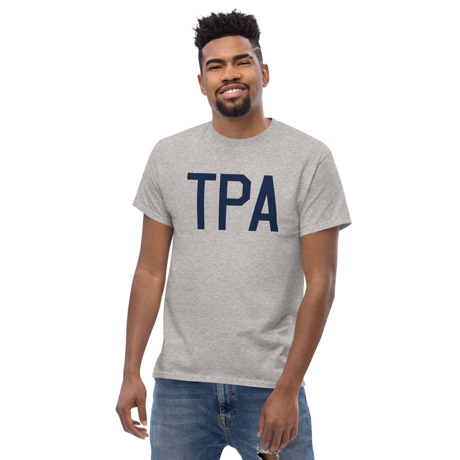 Aviation-Theme Men's T-Shirt - Navy Blue Graphic • TPA Tampa • YHM Designs - Image 06