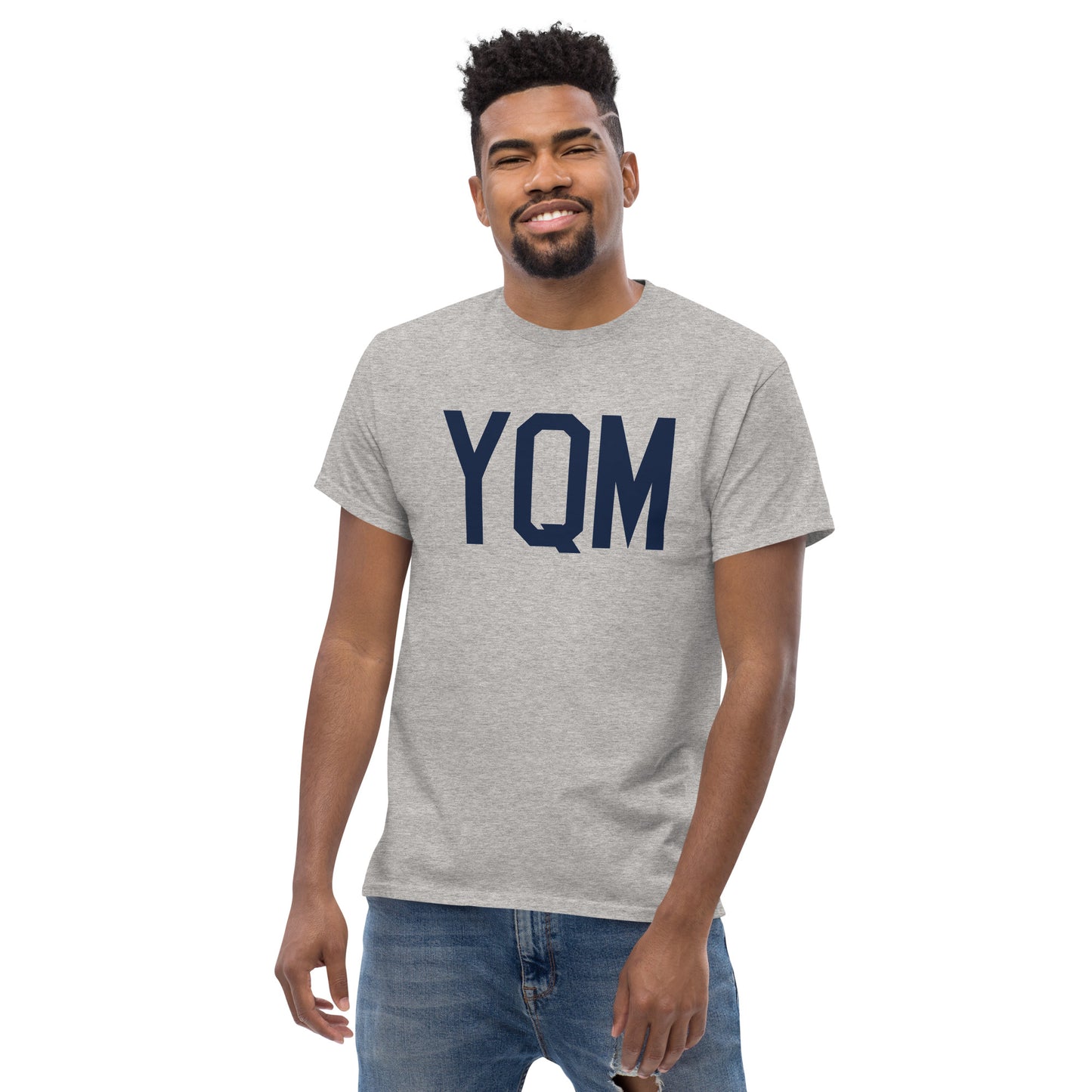 Aviation-Theme Men's T-Shirt - Navy Blue Graphic • YQM Moncton • YHM Designs - Image 06