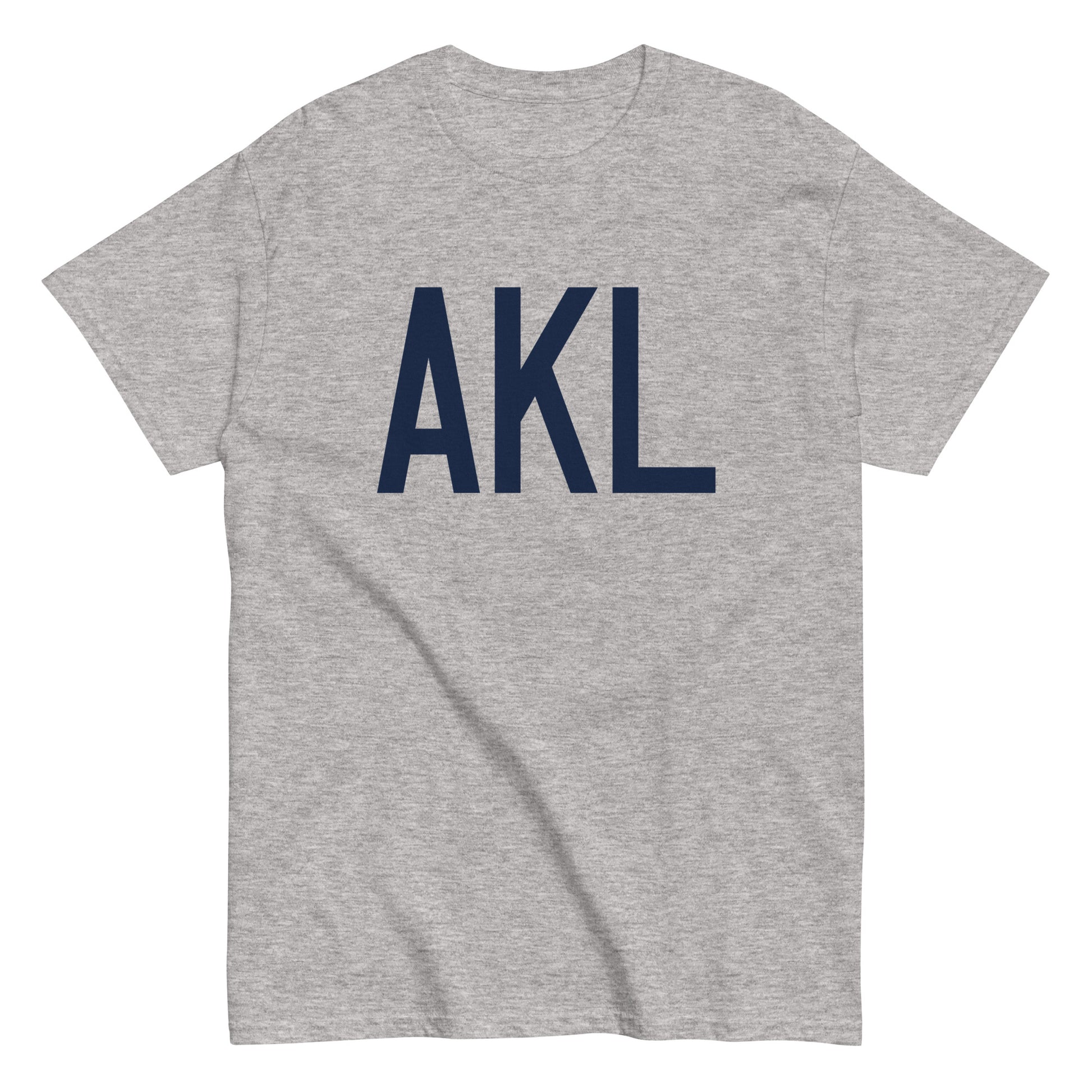 AKL Auckland Men's T-Shirt • Air Force Lettering in Navy Blue • YHM Designs - Image 02