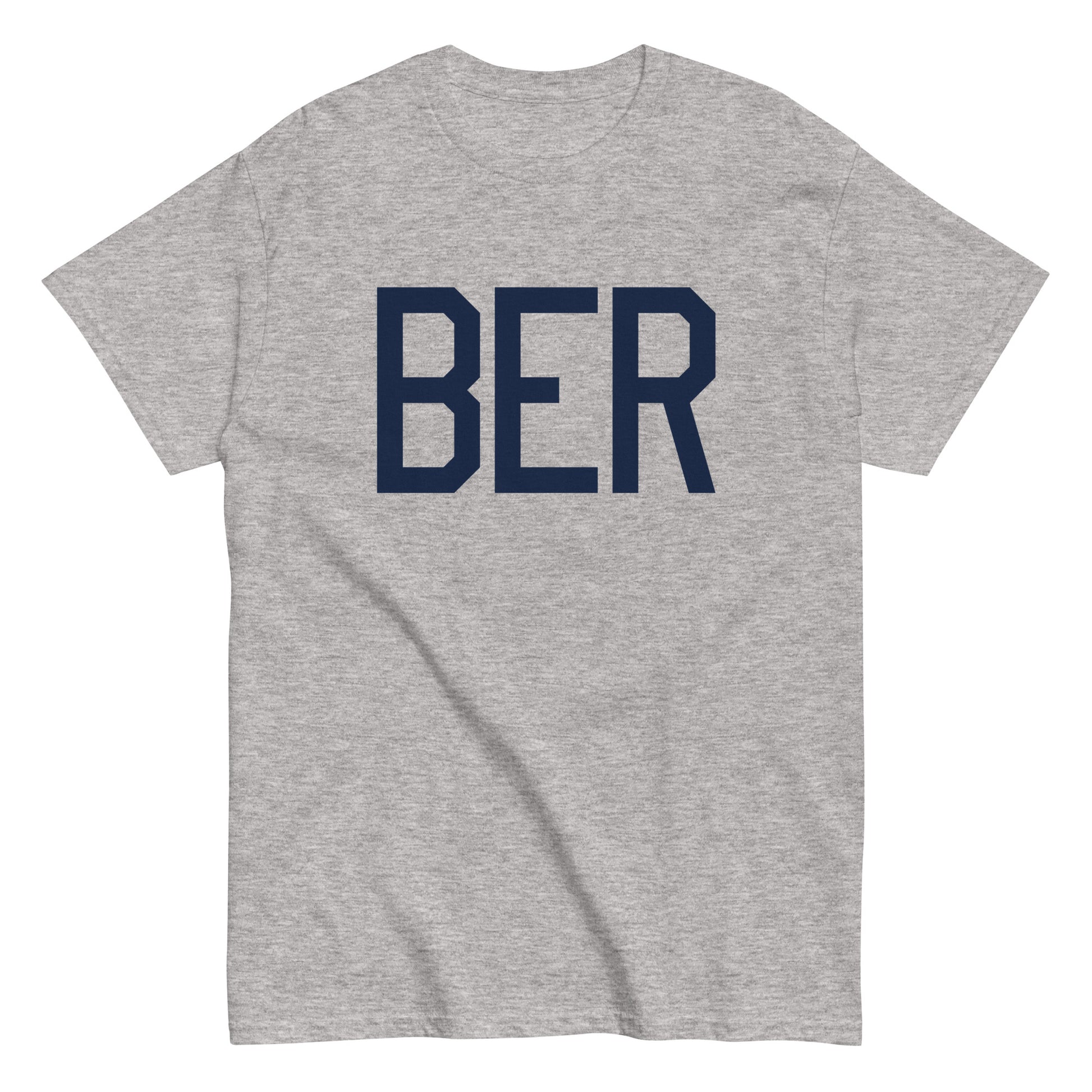 BER Berlin Men's T-Shirt • Air Force Lettering in Navy Blue • YHM Designs - Image 02