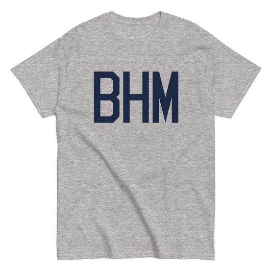 BHM Birmingham Men's T-Shirt • Air Force Lettering in Navy Blue • YHM Designs - Image 02