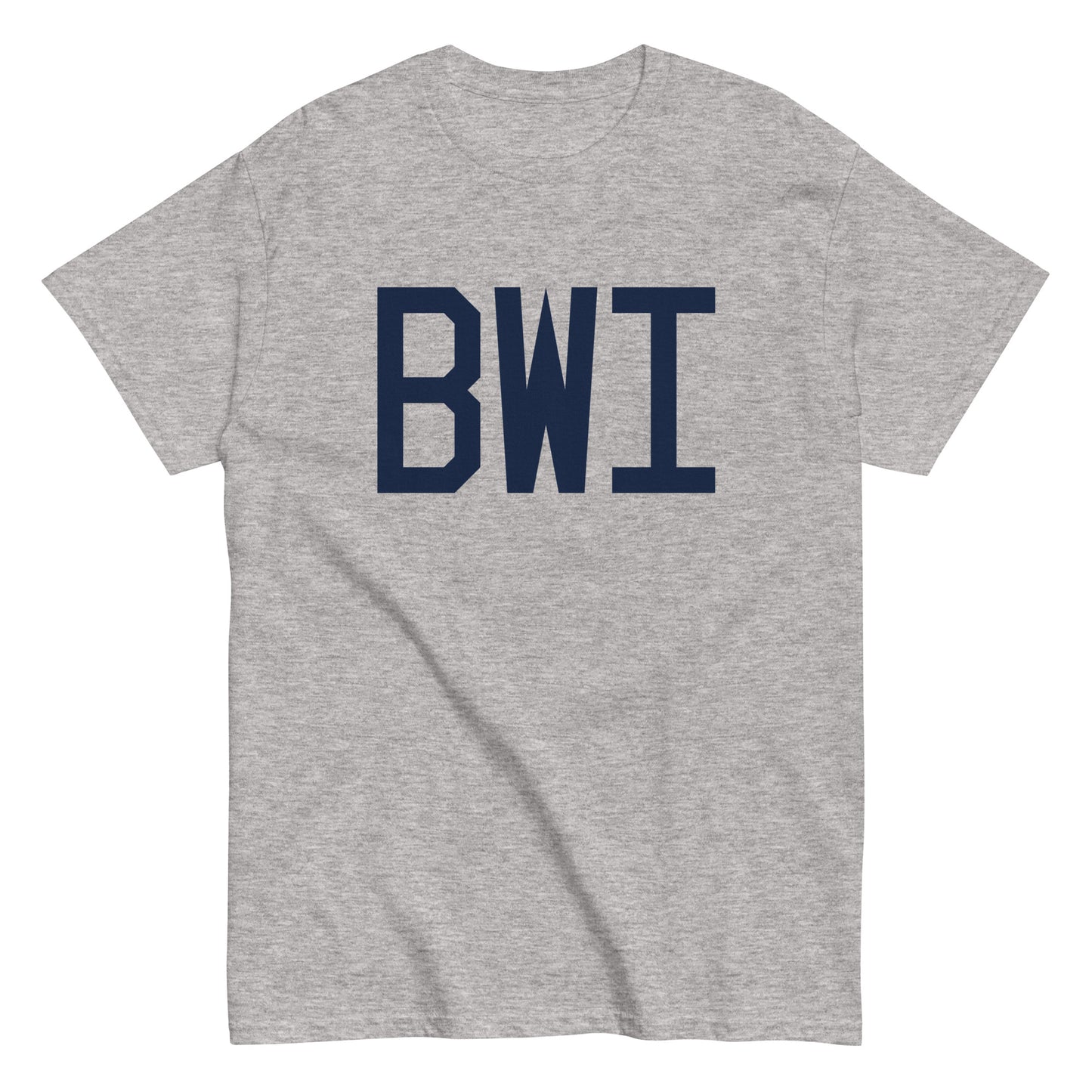 Aviation-Theme Men's T-Shirt - Navy Blue Graphic • BWI Baltimore • YHM Designs - Image 02