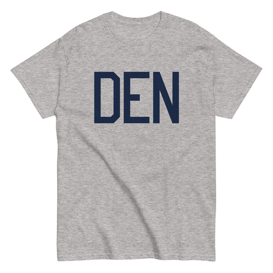 DEN Denver Men's T-Shirt • Air Force Lettering in Navy Blue • YHM Designs - Image 02