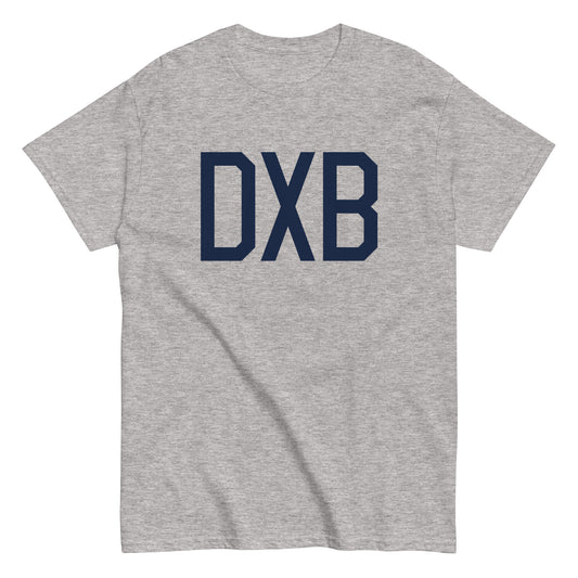 Aviation-Theme Men's T-Shirt - Navy Blue Graphic • DXB Dubai • YHM Designs - Image 02