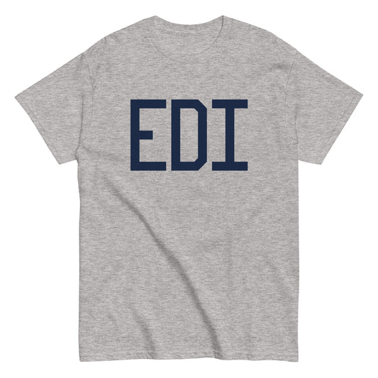 EDI Edinburgh Men's T-Shirt • Air Force Lettering in Navy Blue • YHM Designs - Image 02