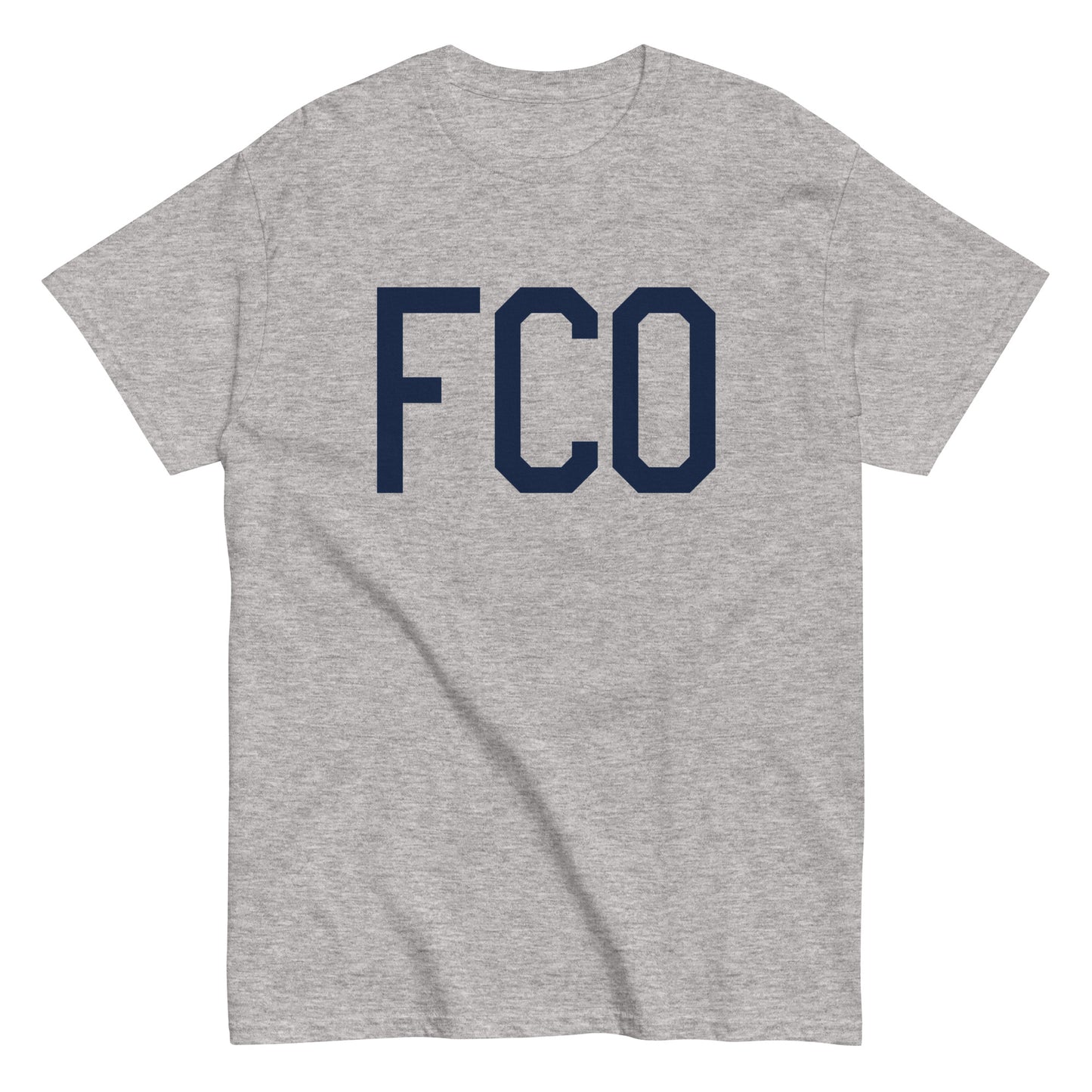 Aviation-Theme Men's T-Shirt - Navy Blue Graphic • FCO Rome • YHM Designs - Image 02