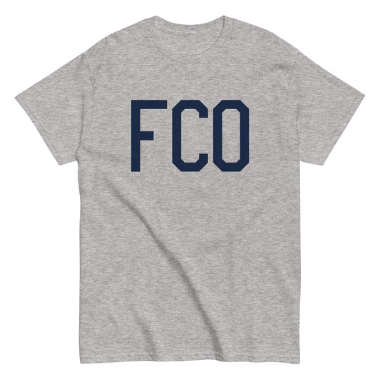 FCO Rome Men's T-Shirt • Air Force Lettering in Navy Blue • YHM Designs - Image 02