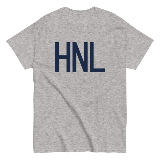 Aviation-Theme Men's T-Shirt - Navy Blue Graphic • HNL Honolulu • YHM Designs - Image 02