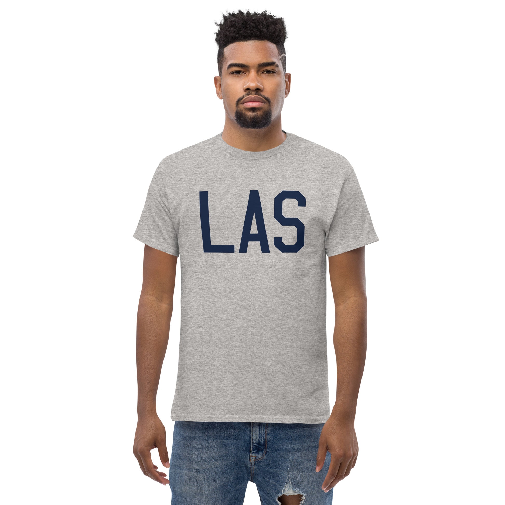 Aviation-Theme Men's T-Shirt - Navy Blue Graphic • LAS Las Vegas • YHM Designs - Image 06