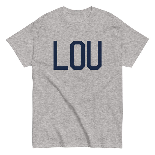 LOU Louisville Men's T-Shirt • Air Force Lettering in Navy Blue • YHM Designs - Image 02