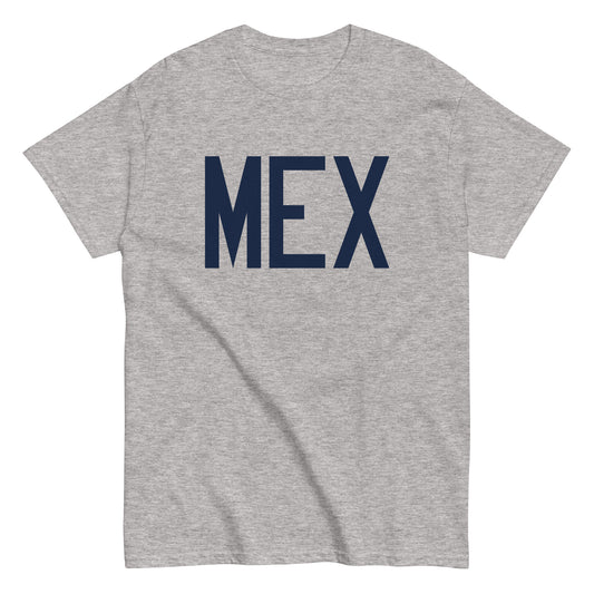 Aviation-Theme Men's T-Shirt - Navy Blue Graphic • MEX Mexico City • YHM Designs - Image 02