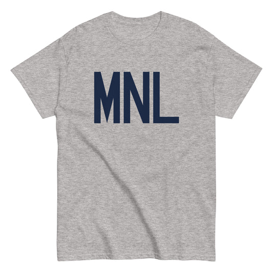 MNL Manila Men's T-Shirt • Air Force Lettering in Navy Blue • YHM Designs - Image 02