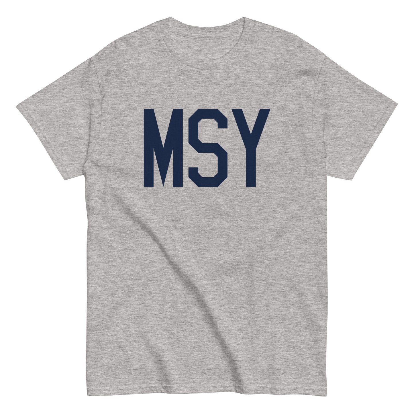 Aviation-Theme Men's T-Shirt - Navy Blue Graphic • MSY New Orleans • YHM Designs - Image 02