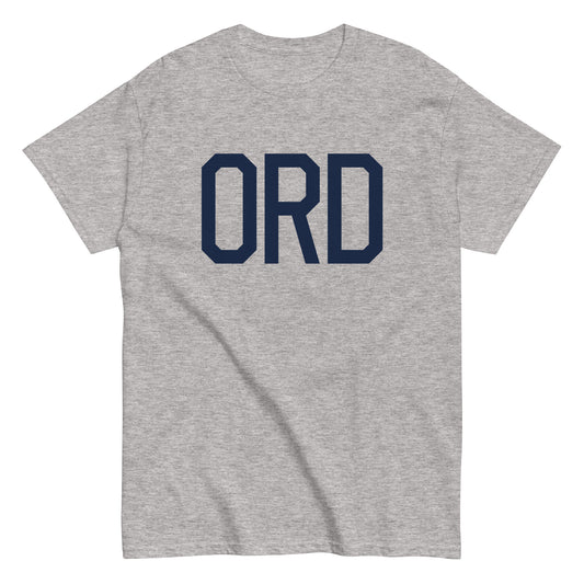 ORD Chicago Men's T-Shirt • Air Force Lettering in Navy Blue • YHM Designs - Image 02