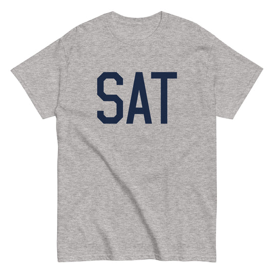 SAT San Antonio Men's T-Shirt • Air Force Lettering in Navy Blue • YHM Designs - Image 02