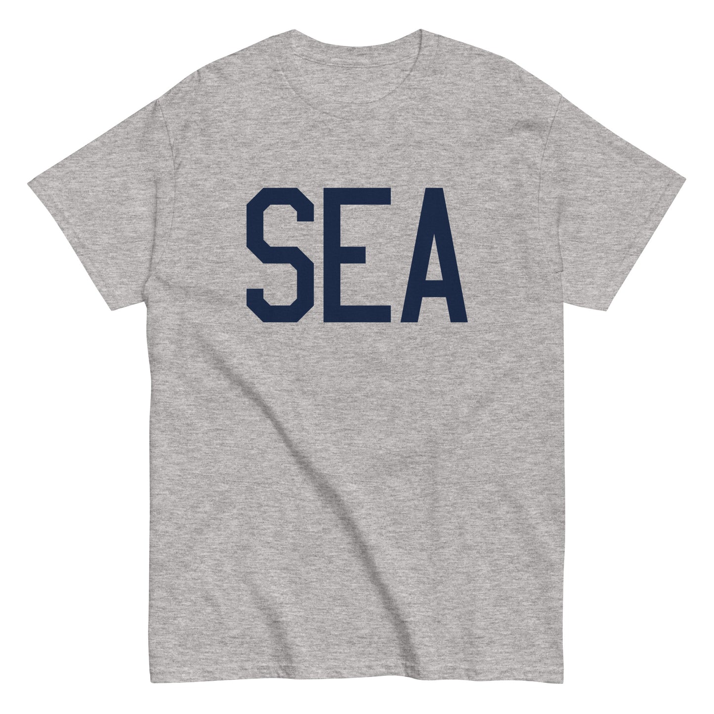 Aviation-Theme Men's T-Shirt - Navy Blue Graphic • SEA Seattle • YHM Designs - Image 02