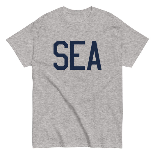 Aviation-Theme Men's T-Shirt - Navy Blue Graphic • SEA Seattle • YHM Designs - Image 02