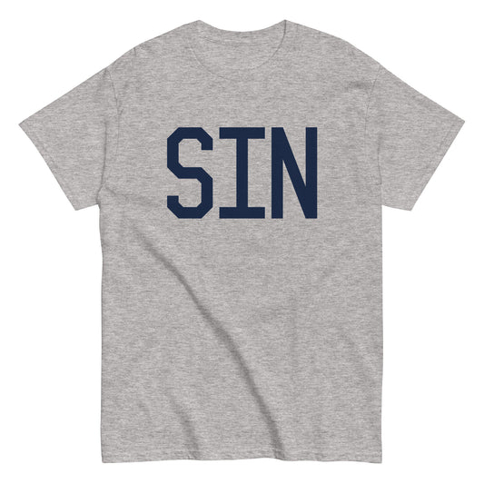SIN Singapore Men's T-Shirt • Air Force Lettering in Navy Blue • YHM Designs - Image 02