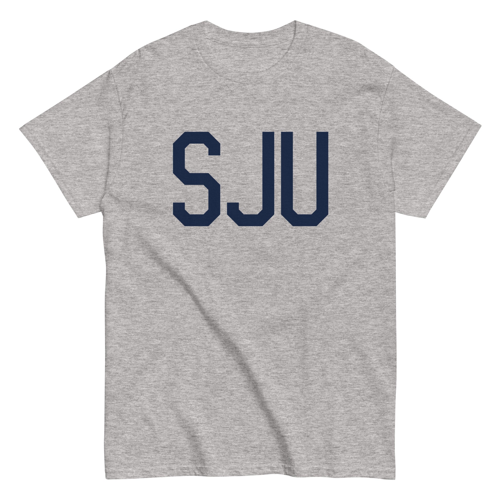 Aviation-Theme Men's T-Shirt - Navy Blue Graphic • SJU San Juan • YHM Designs - Image 02