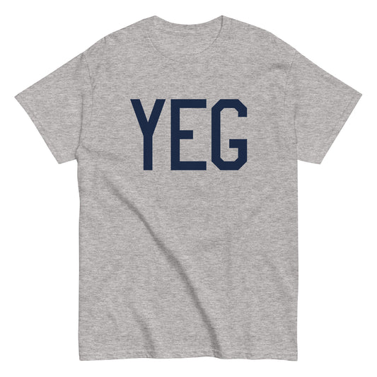 YEG Edmonton Men's T-Shirt • Air Force Lettering in Navy Blue • YHM Designs - Image 02