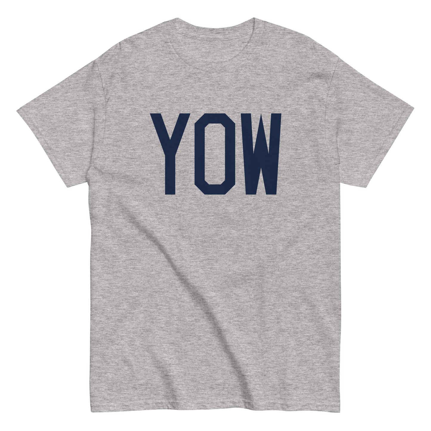 YOW Ottawa Men's T-Shirt • Air Force Lettering in Navy Blue • YHM Designs - Image 02
