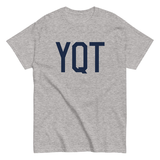 YQT Thunder Bay Men's T-Shirt • Air Force Lettering in Navy Blue • YHM Designs - Image 02