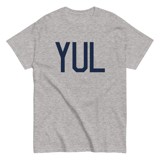 YUL Montreal Men's T-Shirt • Air Force Lettering in Navy Blue • YHM Designs - Image 02