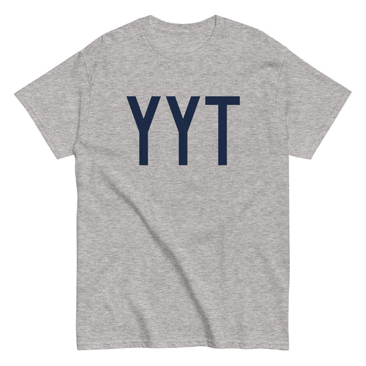 YYT St. John's Men's T-Shirt • Air Force Lettering in Navy Blue • YHM Designs - Image 02