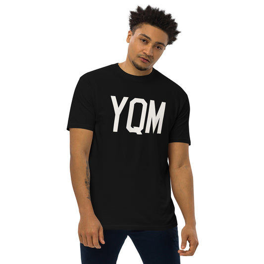 YQM Moncton Heavyweight T-Shirt • Air Force Lettering in White • YHM Designs - Image 02