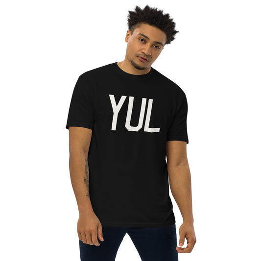 YUL Montreal Heavyweight T-Shirt • Air Force Lettering in White • YHM Designs - Image 02