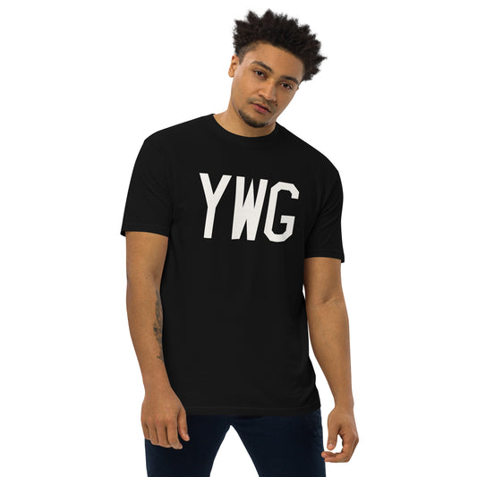 YWG Winnipeg Heavyweight T-Shirt • Air Force Lettering in White • YHM Designs - Image 02