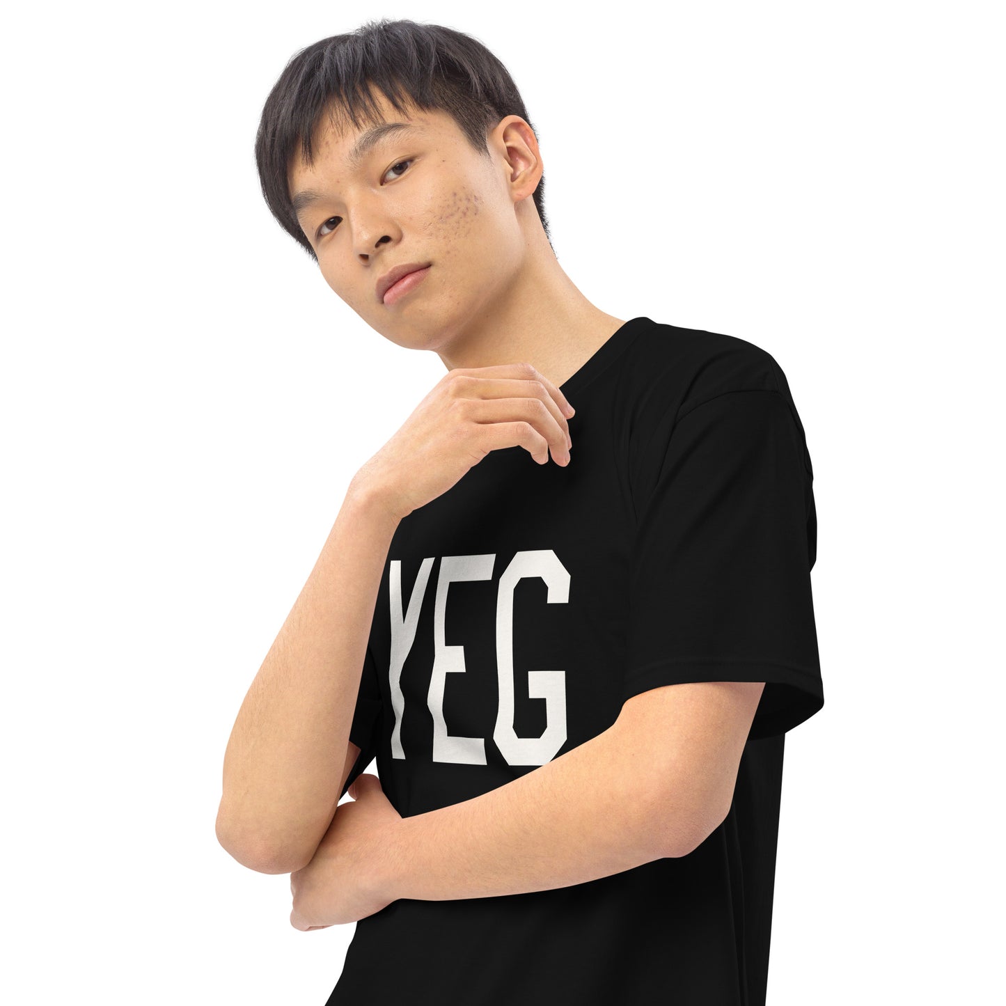 Airport Code Premium T-Shirt • YEG Edmonton • YHM Designs - Image 08