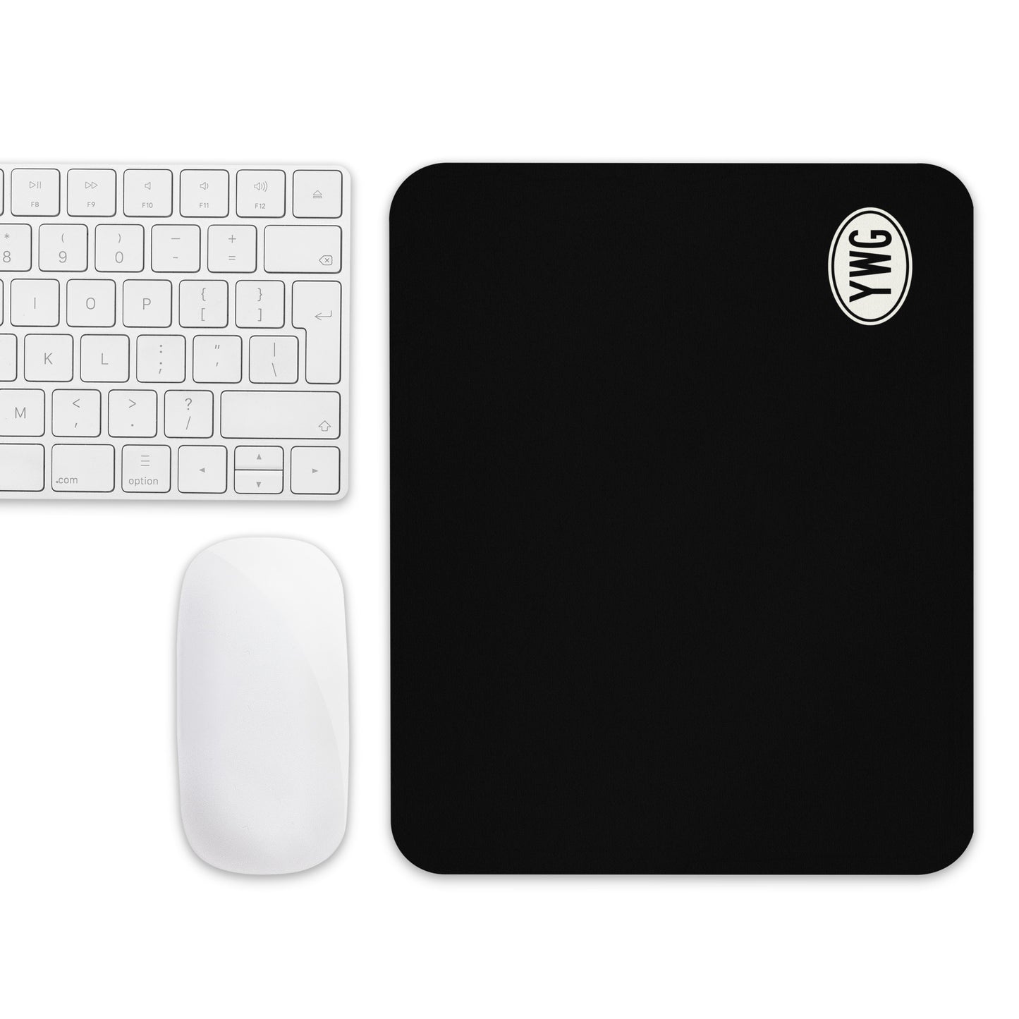 Unique Travel Gift Mouse Pad - White Oval • YWG Winnipeg • YHM Designs - Image 04