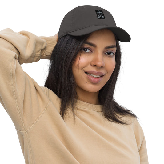 Jetliner Organic Dad Hat • Grey • DTW Detroit Souvenir • YHM Designs - Image 02