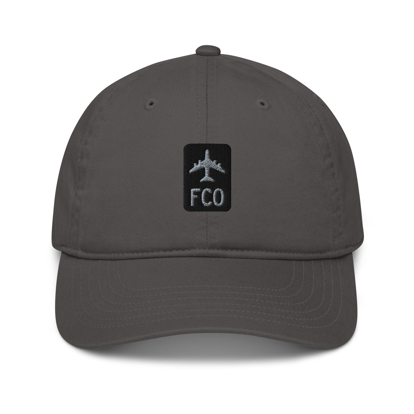 Jetliner Organic Dad Hat • Grey • FCO Rome • YHM Designs - Image 07
