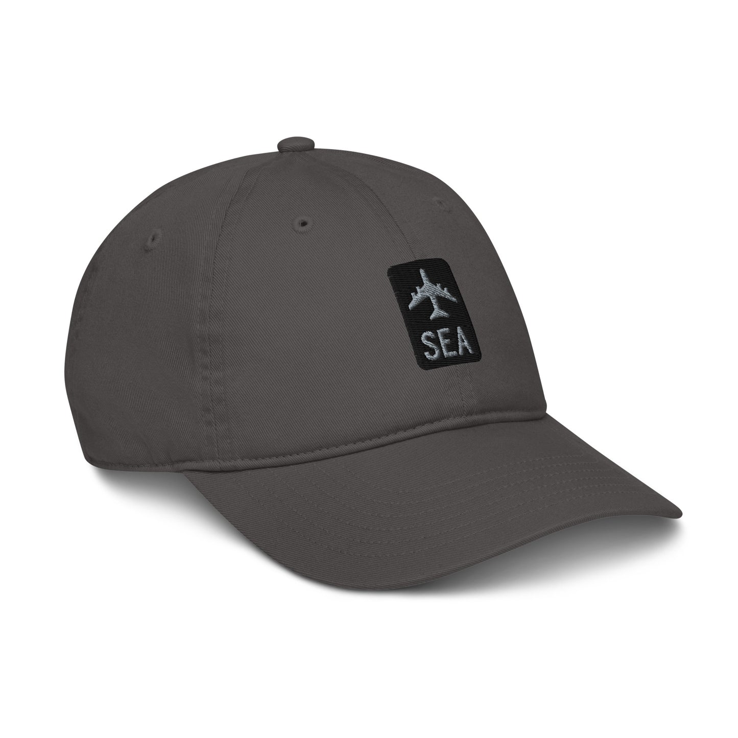 Jetliner Organic Dad Hat • Grey • SEA Seattle Souvenir • YHM Designs - Image 11