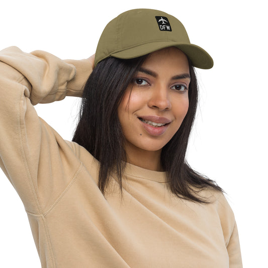 Jetliner Organic Dad Hat • Jungle Green • DFW Dallas Souvenir • YHM Designs - Image 02